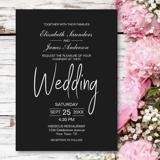 Elegante Minimalistische graue Hochzeit Einladung