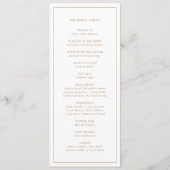 Elegante Minimalistische Grenze Goldene Hochzeit Programm (Rückseite)