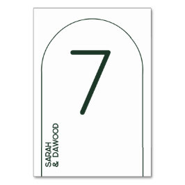 Elegante Minimalistische Grün-muslimische Hochzeit Tischnummer