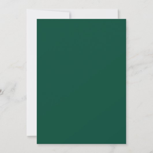 Elegante Minimalistische Grüne Einladung zur Hochz (Rückseite)