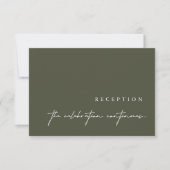 Elegante Minimalistische Grüne Hochzeitskarten RSVP Karte (Vorderseite)