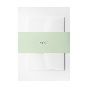 Elegante Minimalistische Grüne Initialen Einladungsbanderole