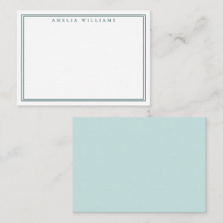 Elegante minimalistische grüne Notiz mit zwei Ränd Mitteilungskarte