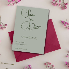 Elegante minimalistische Grünen Hochzeit Einladung