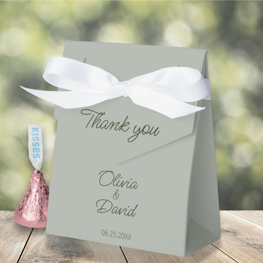 Elegante Minimalistische Grünen Hochzeit Geschenkschachtel