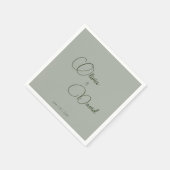 Elegante minimalistische Grünen Hochzeit Serviette (Ecke)