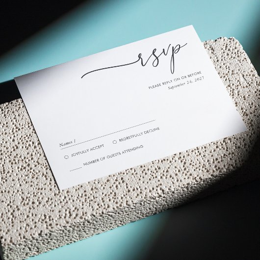 Elegante Minimalistische, handgeschriebene Script- RSVP Karte