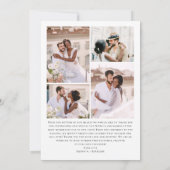 Elegante Minimalistische Handschrift Hochzeit 5 Fo Dankeskarte (Rückseite)