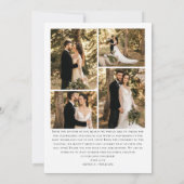 Elegante Minimalistische Handschrift Hochzeit 5 Fo Dankeskarte (Rückseite)