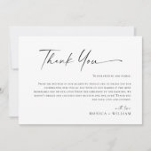 Elegante Minimalistische Handschrift Hochzeit ein  Dankeskarte (Vorderseite)