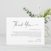 Elegante Minimalistische Handschrift Hochzeit ein  Dankeskarte (Stehend Vorderseite)