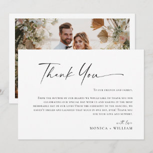 Elegante Minimalistische Handschrift Hochzeit ein Dankeskarte