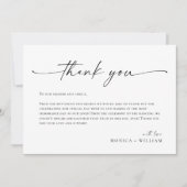 Elegante Minimalistische Handschrift Hochzeit ein  Dankeskarte (Vorderseite)