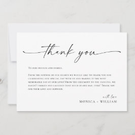 Elegante Minimalistische Handschrift Hochzeit ein  Dankeskarte