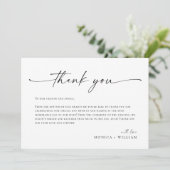 Elegante Minimalistische Handschrift Hochzeit ein  Dankeskarte (Stehend Vorderseite)