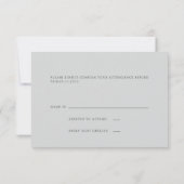 Elegante, Minimalistische, helle Slate Blue RSVP K (Rückseite)