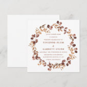 Elegante Minimalistische Herbstlaube Hochzeit Einladung (Vorne/Hinten)