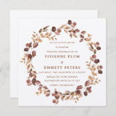 Elegante Minimalistische Herbstlaube Hochzeit Einladung (Vorne/Hinten)