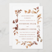 Elegante Minimalistische Herbstlaube Hochzeit Einladung (Vorne/Hinten)