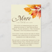 Elegante minimalistische Herbstlaube Hochzeitsdeta Begleitkarte (Vorderseite)