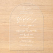 Elegante Minimalistische Hochzeit Acryleinladungen (Vorderseite)
