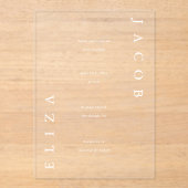 Elegante Minimalistische Hochzeit Acryleinladungen (Vorderseite)