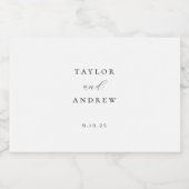 Elegante Minimalistische Hochzeit Alkoholflaschenetikett (Einzelnes Label)