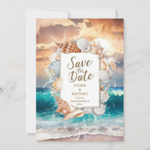 Elegante Minimalistische Hochzeit am Strand Save The Date