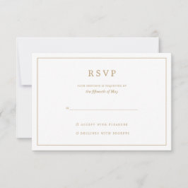 Elegante Minimalistische Hochzeit an der Grenze RSVP Karte
