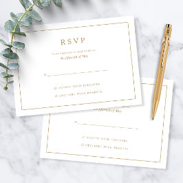 Elegante Minimalistische Hochzeit an der Grenze RSVP Karte