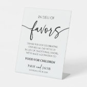 Elegante Minimalistische Hochzeit anstelle von Fav Sockelschild (Vorderseite)