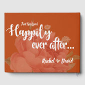 Elegante Minimalistische Hochzeit auf der Terracot Gästebuch (Rückseite)