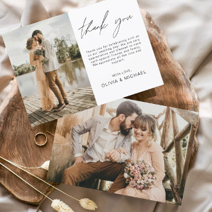 Elegante Minimalistische Hochzeit Danke Foto