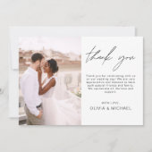 Elegante Minimalistische Hochzeit Danke Foto Einladung (Vorderseite)