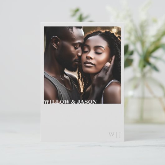 Elegante minimalistische Hochzeit danke Ihnen mit  (Stehend Vorderseite)