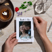 Elegante Minimalistische Hochzeit Dankeschön Card  Dankeskarte