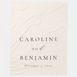 Elegante Minimalistische Hochzeit der Creme Callig Fleecedecke