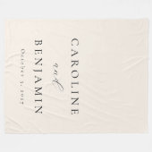 Elegante Minimalistische Hochzeit der Creme Callig Fleecedecke (Vorderseite (Horizontal))
