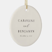 Elegante Minimalistische Hochzeit der Creme Callig Keramik Ornament (Rechts)