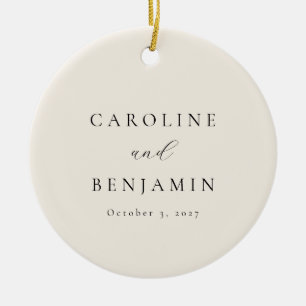 Elegante Minimalistische Hochzeit der Creme Callig Keramik Ornament