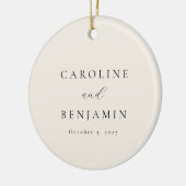 Elegante Minimalistische Hochzeit der Creme Callig Keramik Ornament (Links)