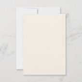 Elegante Minimalistische Hochzeit der Creme Callig RSVP Karte (Rückseite)