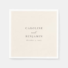 Elegante Minimalistische Hochzeit der Creme Callig Serviette
