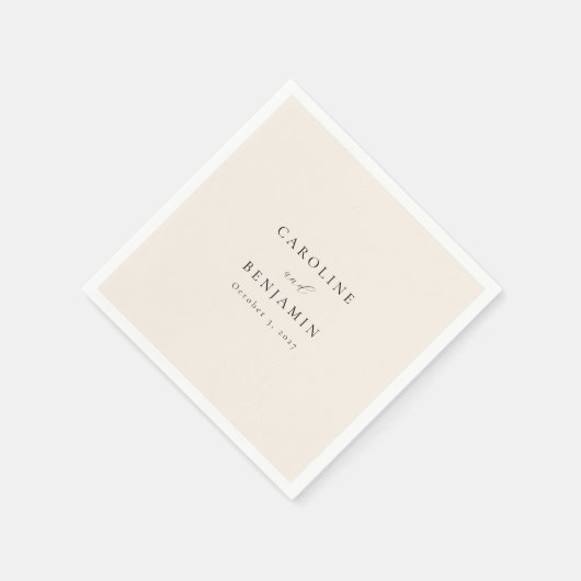 Elegante Minimalistische Hochzeit der Creme Callig Serviette (Ecke)