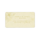Elegante Minimalistische Hochzeit der Goldenen Flo Adressaufkleber (Vorne)