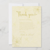 Elegante Minimalistische Hochzeit der Goldenen Flo Dankeskarte (Vorderseite)