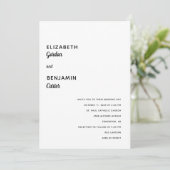 Elegante Minimalistische Hochzeit Einfache Typogra Einladung (Stehend Vorderseite)