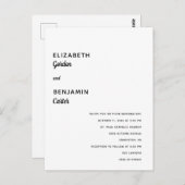 Elegante Minimalistische Hochzeit Einfache Typogra Postkarte (Vorne/Hinten)
