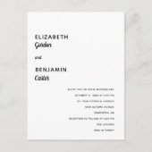 Elegante Minimalistische Hochzeit Einfache Typogra Postkarte (Vorderseite)