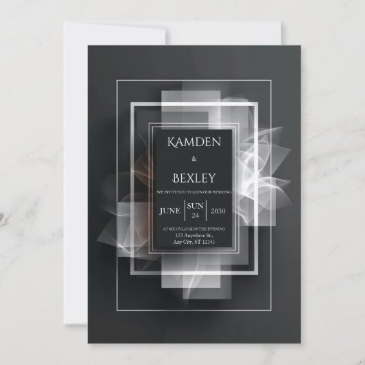 Elegante Minimalistische Hochzeit Einladung (Vorderseite)